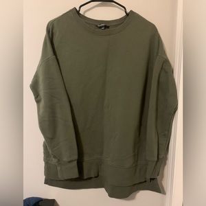 George, green long sleeved sweater, size m
